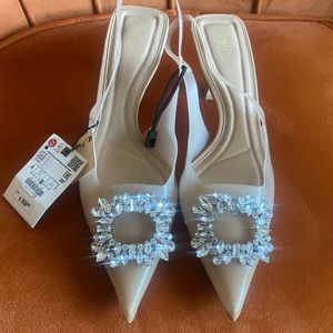 Zara Tan Clear Heels NEW